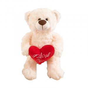 Плюшевая кукла милый медвежонок с цветком в виде сердца, высота 30 см Fat Fat Dragon, Heart Hug Bear