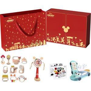 Игрушка для новорожденных с ручкой для жевания и погремушками, развивающие игрушки Disney