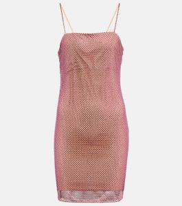 Мини-платье, украшенное кристаллами Stella McCartney, фуксия