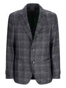 Однобортный пиджак в клетку Lardini, черный