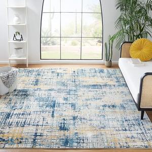 Ковер SAFAVIEH, 244 x 305 см, Skyler Collection Navy / Gold SKY540M современный абстрактный без ворса для гостиной спальни столовой домашнего офиса