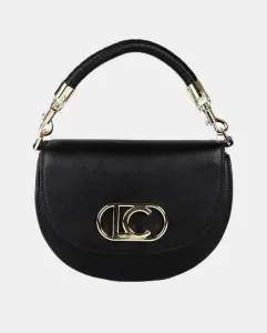 Полумесяц сумка-бандо с клапаном, короткой плетеной ручкой и металлическими деталями Lola Casademunt, черный