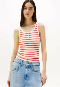Вершина Tommy Jeans, Ecru Bright Vermillion