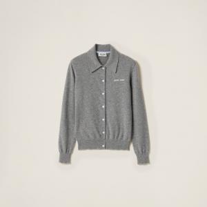 Кашемировый кардиган Miu Miu, серый