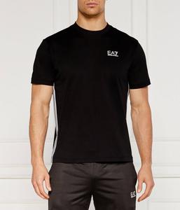 Футболка мужская Ea7 с контрастными полосками по бокам, черный