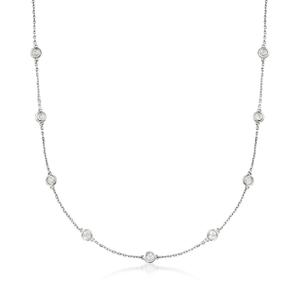 Колье Ross-Simons 0.50 с бриллиантами в оправе из стерлингового серебра Ross-Simons, 20 In