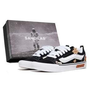 Knu Skool устойчивые к истиранию низкие кроссовки для скейтбординга Unisex Vans, черный