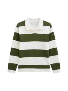 Marc O'Polo DENIM Свободная толстовка-поло темно-зеленого цвета