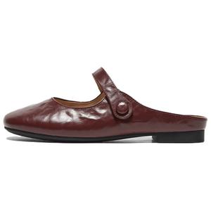 BATA ПВХ Поливинилхлоридные кожаные стеганые бесшумные нескользящие закрытые тапочки для женщин Бордовые, цвет Burgundy