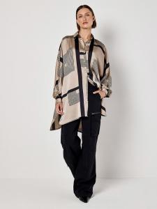 Apricot Длинная блузка бежево-черного цвета