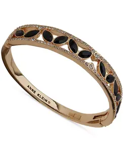 Женский браслет-браслет с золотистыми кристаллами в коробке Anne Klein, jet