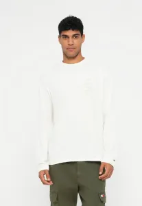 Футболка с длинными рукавами и графическим принтом на спине, свободного кроя. Tommy Jeans, Ancient White