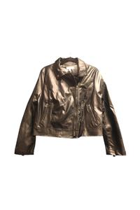 Кожаная мотоциклетная куртка черная SHE + SKY