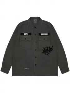 Рубашка с логотипом AAPE BY *A BATHING APE, черный