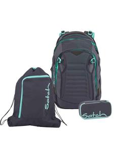 Satch Рюкзак 'Match Schulrucksack Set 3tlg' в темно-сером цвете