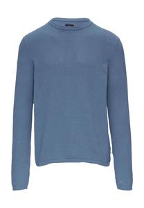 Вязаный свитер из хлопка ребристая структура Qs, синий