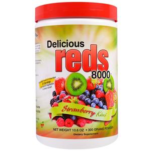 Greens World Вкусные красные 8000 клубника и киви 10,6 унций (300 г)