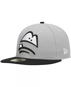 Мужская серая приталенная шляпа Lansing Lugnuts Authentic Collection Road 59FIFTY New Era, серый