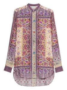 Рубашка с цветочным принтом Pierre-Louis Mascia, фиолетовый