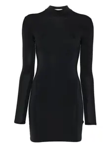 Мини-платье Minuit с высоким воротом Maison Close, черный