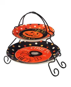 Жуткий двухуровневый сервер на Хэллоуин Certified International, оранжевый