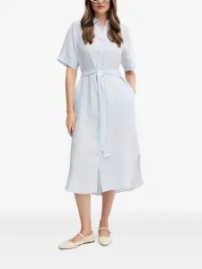 Платье-рубашка миди с поясом Gant, синий