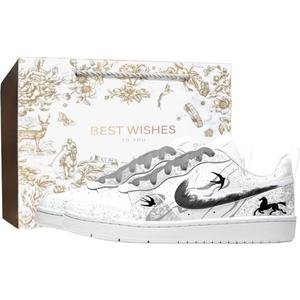 Кроссовки для скейтбординга Court Borough Leather Slip Resistant Abrasion Resistant Cushioning Low top детские Unisex Nike, белый