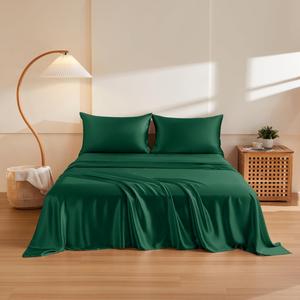 THXSILK Комплект постельного белья THXSILK из 100% шелка тутового дерева высшего сорта Emerald Green