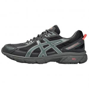 Низкие кроссовки Gel Venture 6 Shock Absorbers унисекс, черно-зеленые ASICS, Black Green