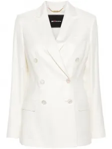 Двубортный пиджак из канваса Kiton, нейтральный