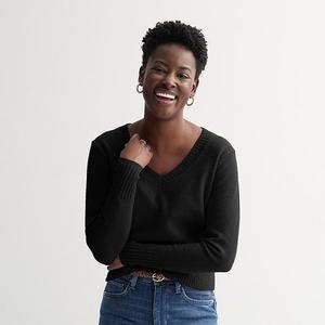 Легкий свитер с V-образным вырезом Sonoma Goods For Life, Pitch Black