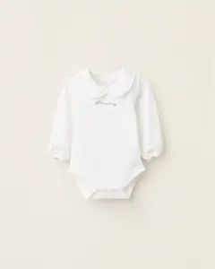 Боди для девочки с воротником Питер Пэн и рюшами Zippy, белый