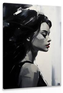 Картина на холсте Muralo Frau GESICHT Porträt цвет schwarz/grau/rot/weiß