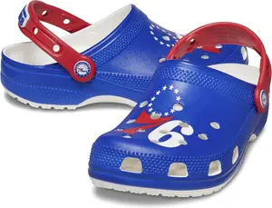 Кроксы унисекс для взрослых Classic Collegiate, подарки Clemson, Clemson Tigers, подарки для футбола Crocs, Philiadelphia 76ers