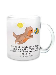 Кружка для пляжного волейбола Otter с надписью на прозрачном фоне Mr. & Mrs. Panda