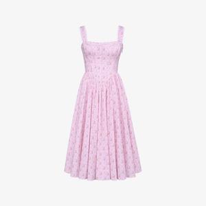 Платье миди Amara House Of Cb из стрейч-хлопка с цветочным принтом и кружевом, розовый