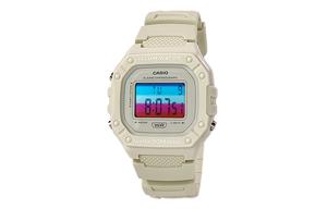 CASIO Мужские часы Retrofit Series с кварцевым механизмом и ремешком из смолы, белый циферблат