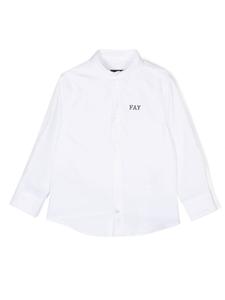 Fay рубашка с длинными рукавами и логотипом, белый