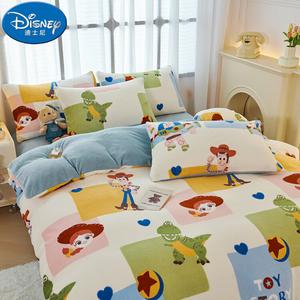 Disney Пододеяльник с наволочкой 220х240 см из молочного велюра, Disney Toy Story