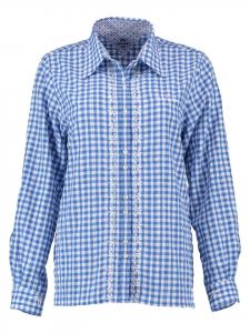 OS-Trachten Традиционная блузка Flede среднего синего цвета