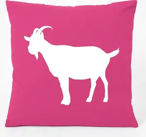 Подушка для дивана Huuraa с силуэтом козла, 40x40 см, с хлопковым наполнителем цвета фуксии, сувенир в виде козла Hellweg Druckerei