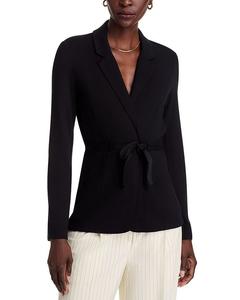 Блейзер с завязкой спереди Grosgrain Majestic Filatures, черный