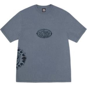 SS25 WAVE OVAL TEE PIGMENT DYED футболка Unisex Stussy, nyx/темно-синий