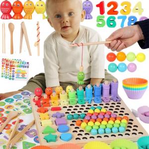 Деревянная Доска Мотессори Логарифмическая Пазл-Мозаика Сортировка Inna marka