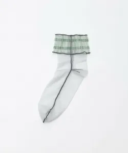Тюлевые носки в клетку Tricot, цвет 01Silver