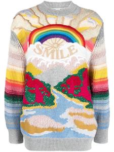 Stella McCartney джемпер Festive Smile вязки интарсия, серый