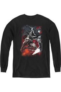 Футболка с длинным рукавом Batman Sparks Leap для детей Gildan, черный