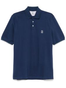 Рубашка поло с логотипом Brunello Cucinelli, синий
