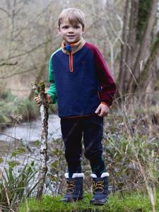 Детский поларфлисовый топ с цветными блоками Muddy Puddles, Navy/Multi