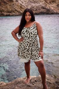 Многоярусный топ жилет с анималистичным принтом Yours Curve, коричневый